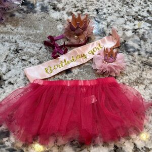 Dog Pink Birthday Girl Tutu Set